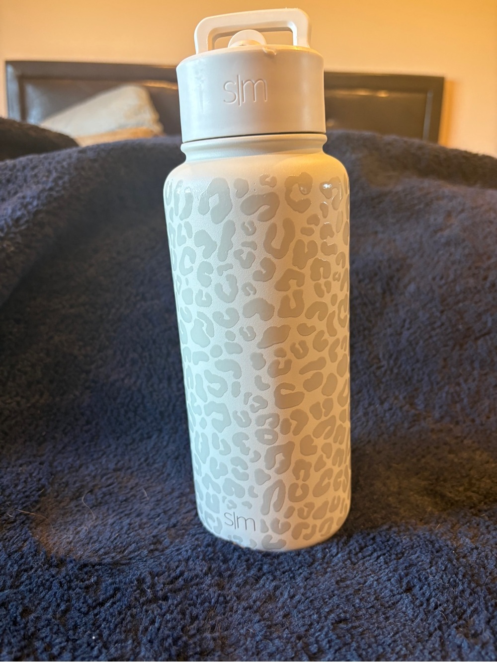 White Leopard Print Stainless Bottle - White